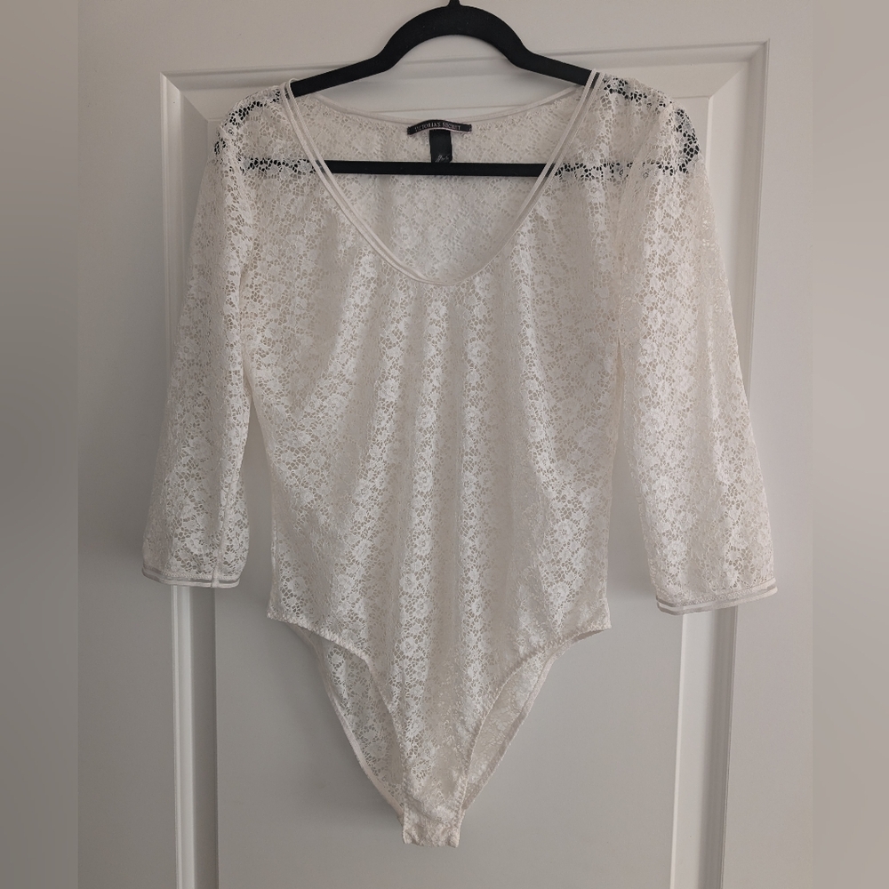 Victoria's Secret‎ White Lace Bodysuit